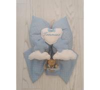 Ours en peluche nuage avec ruban bleu de naissance