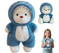 Ours en Peluche, Ours Teddy Bear, Mignon Peluche O-urs avec Amovibles Fermeture éclair Costume de Requin, Peluches Tedd-y Bear Peluch-e, Our-s en Pelu-che Ted-dy, Cadeau d'anniversaire pour Enfants