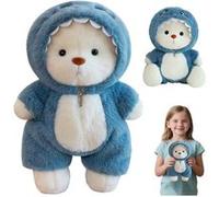 Ours en Peluche, Ours Teddy Bear, Mignon Peluche O-urs avec Amovibles Fermeture éclair Costume de Requin, Peluches Tedd-y Bear Peluch-e, Our-s en Pelu-che Ted-dy, Cadeau d'anniversaire pour Enfants Ma