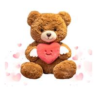 Ours en Peluche pour la Saint-Valentin - Grand Animal en Peluche avec cœur - Coussin décoratif - Adorable Cadeau Romantique pour Petite Amie, épouse, Femme, Anniversaire de Mariage