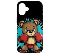Ours en peluche puissant avec gants de boxe pour garçons et filles Coque pour iPhone 16