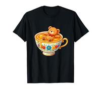 Ours en Peluche Relaxant dans Une Tasse à thé Florale Miel T-Shirt