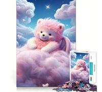 Ours en Peluche Rose au Pays des rêves Puzzle de 1000 pièces pour Adolescents Jeu Mental Moments de Paix Découpe de qualité supérieure Cadeau Artistique (38x26cm)