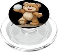 Ours en Peluche Souriant avec Boule de Neige en Hiver PopSockets PopGrip pour MagSafe