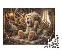 Ours en Peluche SteampunkPuzzle 1000 Pièces Complet Chambre d'équipement pour Seniors Entraînement Cognitif Loisirs Créatifs Qualité Premium 38x26cm/1000pcs
