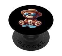 Ours en peluche Summer Vibes - Impression d’été parfaite PopSockets PopGrip Adhésif
