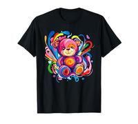 Ours en peluche vibrant avec tourbillons arc-en-ciel T-Shirt
