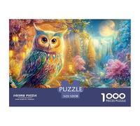 Ours en Pleine Nuit d'un Village Lumineux et Fantastique Puzzle De 1000 Pièces Owl Puzzles Classiques pour Enfants Et Adultes 52x38cm/1000pcs