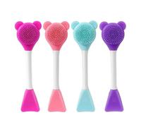 Ours en Silicone Double tête for masque Facial, brosse exfoliante for le visage, élimination des points noirs, nettoyant, Film de boue for la peau Pour D'Application Facial(C717-mix 4pcs)