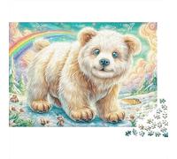 Ours endormi 1000 Piece Sturdy Cardboard Arc-en-Ciel Fantasy Art Puzzle Collectors Stress Relief Concentration Training Fun Home Activity Educational Game Gift 70x50cm/1000pcs