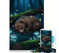 Ours endormi dans la forêt Magique Puzzle de 1000 pièces pour Adultes Jeu de logique Pointue Loisirs à la Maison Découpe précise 50x75cm