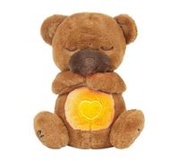 Ours endormi - Ours apaisant avec lumière - Ours qui dort bébé - Peluche apaisante - Peluche apaisante - Animal rempli de musique apaisante - Pour anniversaire, fête des mères, Saint-Valentin