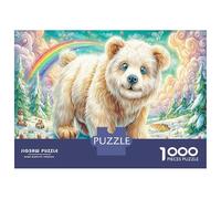 Ours endormi Puzzle 1000 Pièces Décoration Intérieure Ours Polaire Doux et bouclé Jeu Éducatif Challenge Toy Adultes & Enfants des 14 Ans 38x26cm/1000pcs