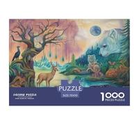 Ours et Cerfs 1000 Piece Animaux de la Jungle Jigsaw Puzzle for Adults Educhational Games Stress Relief Puzzle Cultivate The Spirit of Teamwork for Men, Women, Elders, Seniors 70x50cm/1000pcs