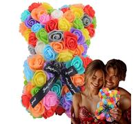 Ours éternel Fait à la Main avec Plus de 100 Roses préservées | Cadeau élégant pour la Saint-Valentin, Centre de Table de Mariage, Surprise d'anniversaire - Arrangement Floral pour la Maison