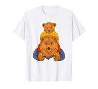 Ours Famille Père Portant Enfant sur Les Épaules T-Shirt