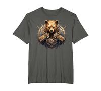 Ours Faune Animal Nature Steampunk T-Shirt, Homme Grandes Tailles, Asphalte, 2X Tall