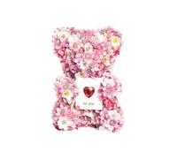 Ours floral de la Saint-Valentin - Ornement en peluche rose artificielle, s