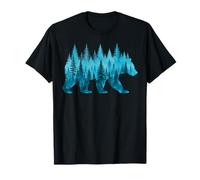 Ours Forêt Arbres Montagnes Faune Nature Camping Randonnée T-Shirt