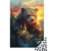 Ours Forêt Église 1000 Pièces Mini Puzzle pour Adultes Jeu De Défi