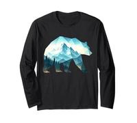 Ours géométrique avec scène Naturelle esthétique de Montagne Manche Longue