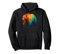 Ours géométrique rétro Animal Sauvage Bas Poly Animal Sweat à Capuche