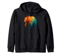 Ours géométrique rétro Animal Sauvage Bas Poly Animal Sweat à Capuche