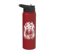 Ours grizzly en course comme un style de dessin artistique noir et blanc Stainless Steel Insulated Water Bottle