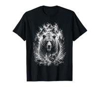 Ours Grizzly en Course comme Un Style de Dessin Artistique Noir et Blanc T-Shirt