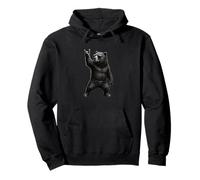 Ours grizzly rétro vintage musical rock gesture drôle ours grizzly Sweat à Capuche