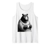 Ours Grognon Café Humour Illustration Drôle Débardeur