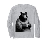 Ours Grognon Café Humour Illustration Drôle Manche Longue