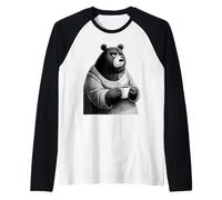 Ours Grognon Café Humour Illustration Drôle Manche Raglan
