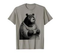 Ours Grognon Café Humour Illustration Drôle T-Shirt