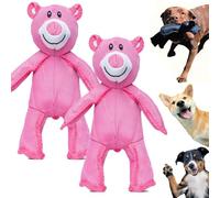 Ours Indestructible Chien,Jouets Peluche Chien GrinçAnts Indestructible,Unbreaka-Bear,Doudou Robustes Chien Indestructible,Jouet Interactif MâCher Pour Chien Robuste Pour MâCheurs Agressifs (2*Pink)