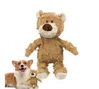 Ours indestructible - Jouet couineur à mâcher - Tissu en coton robuste | rembourrage interactif robuste pour grands chiens, accessoire de nettoyage des dents sain, compagnon ludique pour petit chiot
