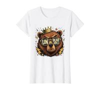 Ours insupportable Amusant Ours Jeu de Mots Ours Roi forêt T-Shirt Graphique avec Valeur, Femme, Blanc, XS