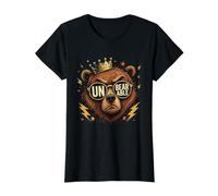 Ours insupportable Amusant Ours Jeu de Mots Ours Roi forêt T-Shirt Graphique avec Valeur, Femme, Noir, XL