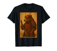 Ours Japonais Samouraï Ukiyo-e Anime Guerrier Art Vintage T-Shirt