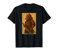 Ours Japonais Vintage Samouraï Ukiyo-e Anime Warrior Art T-Shirt