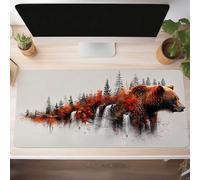 Ours Jaune Tapis de Souris de Jeu, 1200x600x3mm XXL Tapis Souris Gaming Grand, Antidérapant Étanche, iExtended Long Clavier Mouse Pad XXL, Accessoire Bureau, pour Gamer, Ordinateur, PC PjY7281 K-G