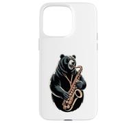 Ours Jouant du Saxophone Jazz Musicien Coque pour iPhone 15 Pro Max
