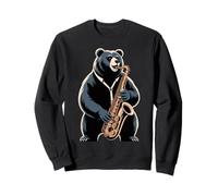 Ours Jouant du Saxophone Jazz Musicien Sweatshirt