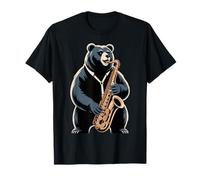 Ours Jouant du Saxophone Jazz Musicien T-Shirt