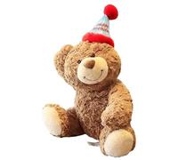 Ours - Jouet doux, animal | Anniversaire d'anniversaire réaliste avec chapeau festif utilisé comme décoration d'une chambre d'enfant, adorable compagnon pendant les vacances ou