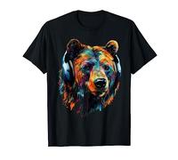 Ours Kunstwerk - Zoo Casque coloré Musique Animal Ours T-Shirt