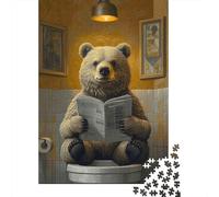 Ours Livre de Lecture Carton Robuste Puzzle Classique 1000 Pièce S pour Adultes Enfants Difficile Défiant Décompression Décoration Murale Idée Cadeau 52x38cm/1000pcs
