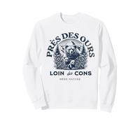 Ours Loin des Cons Humour Montagne Nature Retro Rando Trail Sweatshirt