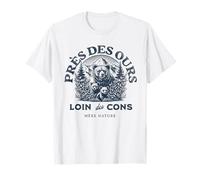 Ours Loin des Cons Humour Montagne Nature Retro Rando Trail T-Shirt