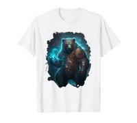 Ours Magique de Force dans Le Monde Fantastique T-Shirt Graphique avec Valeur, Homme, Blanc, XL